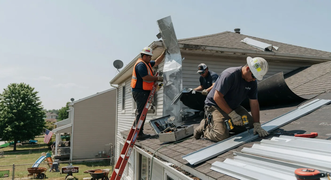 Storm Damage Metal Roof Repair in Wayland, IA